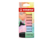 STABILO BOSS MINI Pastel - Marcador - azul cielo, melocotón cremoso, rastro de menta, amarillo lácteo, rosado - tinta al agua - 2-5 mm (paquete de 5)
