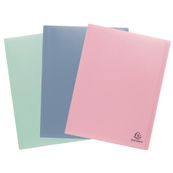 Exacompta AutentiK - Libro de pantalla - 40 compartimentos - 80 vistas - para A4 (210 x 297 mm) - gris azulado, rosa caramelo, verde salvia (paquete de 3)