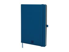 Finocam Nexo - Cuaderno - A5 (148 x 210 mm) - 72 hojas / 144 páginas - papel blanco roto - forrado - cubierta azul marino - poliuretano (PU)