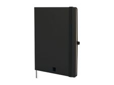 Finocam Nexo - Cuaderno - B5 - 176 x 250 mm - 72 hojas / 144 páginas - papel blanco roto - liso - tapa negra - poliuretano (PU)