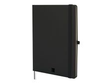 Finocam Nexo - Cuaderno - B5 - 176 x 250 mm - 72 hojas / 144 páginas - papel blanco roto - forrado - tapa negra - poliuretano (PU)