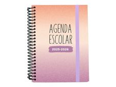 Mimbek - Agenda - 2025-2026 - página de día - encuadernado espiral - A5 (148 x 210 mm) - naranja - cartón