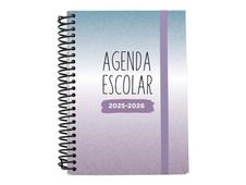 Mimbek - Agenda - 2025-2026 - página de día - encuadernado espiral - A5 (148 x 210 mm) - lila - cartón