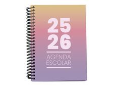 Mimbek - Agenda - 2025-2026 - página de día - encuadernado espiral - A5 (148 x 210 mm) - lila - polipropileno (PP)