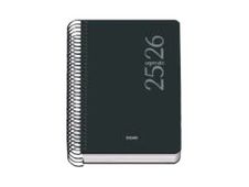Dohe Esencial - Agenda - 2025-2026 - página de día - encuadernado espiral - A6 (105 x 148 mm) - 144 hojas - negro - polipropileno (PP)