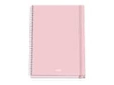 Dohe Serenity - Cuaderno - encuadernado espiral - A4 (210 x 297 mm) - 100 hojas / 200 páginas - cuadriculado - rosa - cartón recubierto de papel laminado
