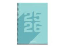 Miquelrius School Basic Plus - Diario - 2025 - 2026 - vista de la semana - encuadernado espiral - 4° - 150 x 213 mm - azul - cartón recubierto de papel laminado