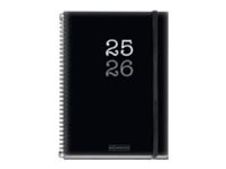 Miquelrius College Plus - Diario - 2025 - 2026 - vista de la semana - encuadernado espiral - 4° - 150 x 213 mm - negro - polipropileno (PP)
