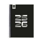 Agenda escolar espiral Cool 1/4 DP 25-26 Negra 155x212