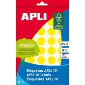 Etiquetas APLI 10 amarillas 19mm 8 hojas