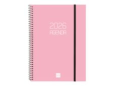 Agenda anual espiral Basics Opaque E10 SVH 2026 Rosa - Català