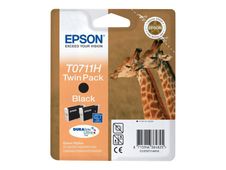 Epson T0711 Twin Pack - paquete de 2 - gran capacidad - negro - original - cartucho de tinta