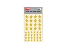 APLI kids - Adhesivo de decoración - estrella - 3 hojas - oro - permanente (paquete de 120)