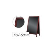 Pizarra negra liderpapel caballete doble cara de madera con superficie para rotuladores 75x135 cm