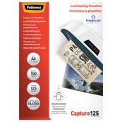 Fellowes Laminating Pouches Capture 125 micron - paquete de 100 - glosario - A4 - bolsas para laminación