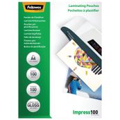 Fellowes Laminating Pouches - 100 micras - paquete de 100 - 216 x 303 mm bolsas para laminación