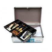 Caja seguridad aluminio con llave y bandeja interior