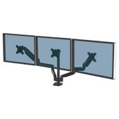 Fellowes Platinum Series Triple Arm - Kit de montaje - brazo ajustable - para 3 monitores - aluminio - negro - tamaño de pantalla: hasta 27" - montable en escritorio