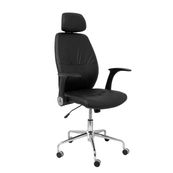 Silla huelves similpiel negro con cabecero