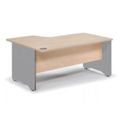 Mesa de oficina serie work con forma de l derecha 160x120 aluminio-roble