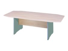 Rocada Meeting - Mesa - rectangular con lados redondeados - blanco - aluminio base