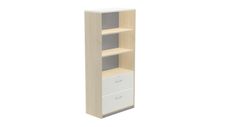 Armario alto carpetero 195x90x45 estructura roble frontales blanco