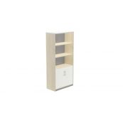 Armario alto con puertas bajas 195x90x45 estructura haya puertas blanco