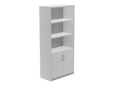 rocada STORE - Librería - 4 baldas - 2 Puertas - melamina - gris, aluminio