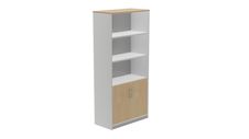 Armario alto con puertas bajas 195x90x45 estructura aluminio puertas roble
