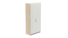 Armario alto con puertas 195x90x45 estructura roble puertas totales blanco
