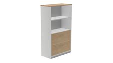 Armario medio carpetero 156x90x45 estructura aluminio frontales roble