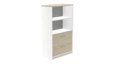 Armario medio carpetero 156x90x45 estructura blanca frontales haya
