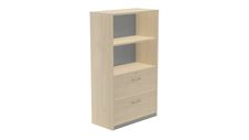 Armario medio carpetero 156x90x45 estructura roble frontales haya