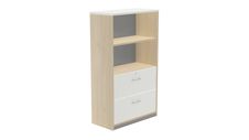 Armario medio carpetero 156x90x45 estructura roble frontales blanco