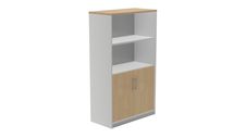 Armario medio con puertas bajas 156x90x45 estructura aluminio puertas roble