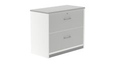 Armario carpetero bajo 78x90x45 estructura blanca frontales gris