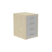 Cajonera buck 4 cajones laterales haya - techo + frente gris
