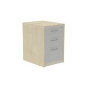 Cajonera buck 2 cajones + carpetero laterales haya  techo + frente gris