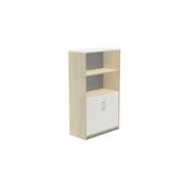 Armario medio con puertas bajas 156x90x45 estructura haya puertas blanco