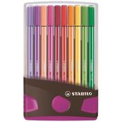 Estuche 20 stabilo pen 68 colorparade antracita/rosa