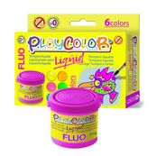 6tempera 40ml fluo colores surtidos playcolor