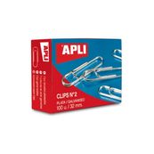Caja clips plateados nâº2 32mm 100 unidades