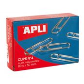 Caja clips plateados nâº4 50mm 80 unidades