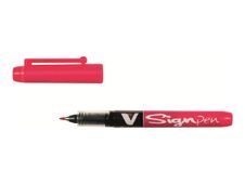 Pilot V Sign Pen - Rotulador de punta de fibra - rojo - 0.6 mm - medio