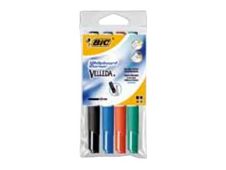 BIC VELLEDA 1741 - 4 Marcadores - borrables - para pizarra blanca - negro, rojo, azul, verde - 1.4 mm