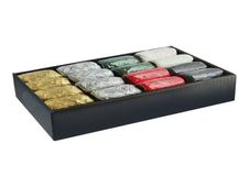Clairefontaine Christmas - Cinta de envolver regalos - 20 m x 13 mm - negro, blanco, plata, rojo, verde, oro - polipropileno - 16 bobina(s)