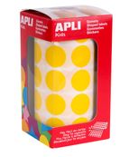 APLI kids - Adhesivo de decoración - círculo - 2 cm de diámetro - amarillo - permanente (paquete de 1770)