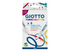 GIOTTO Turbo Glitter - Rotulador de punta de fibra - no permanente - colores surtidos - tinta al agua - 2.8 mm (paquete de 8)