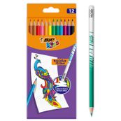 BIC KiDS Evolution Illusion - Lápiz de color - colores surtidos - 2.8 mm - con borrador (paquete de 12)