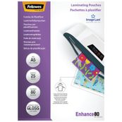 Fellowes ImageLast - 80 micrones - paquete de 25 - glosario - glosario - A5 (148 x 210 mm) bolsas para laminación